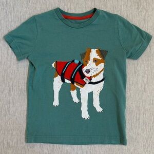 mini Boden boys search dog appliqué tee 5-6y HAS STAIN